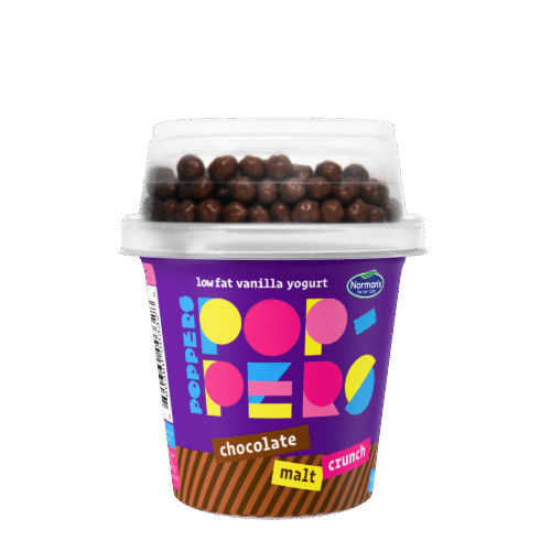 Poppers Chocolate Malt Crunch Lowfat Vanilla Yogurt